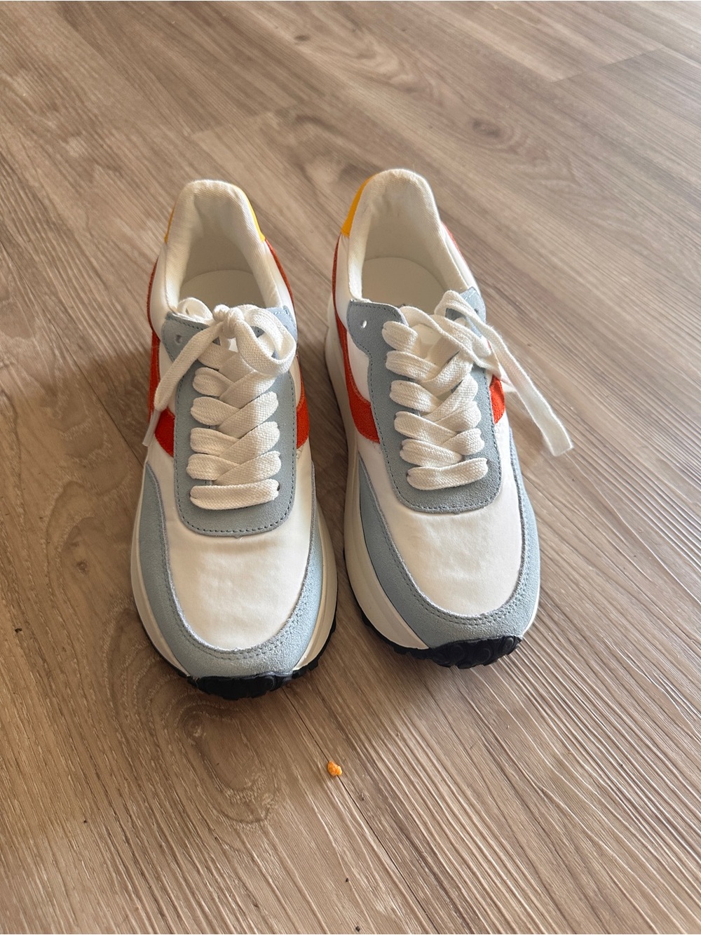 Steve Madden Kids White, Light Blue & Orange Sneakers